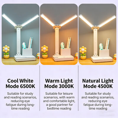 مصباح طاولة محمول LED مع منفذ شحن USB ومستويات سطوع متعددة مثالية للسفر والدراسة