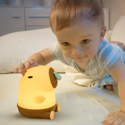 ديكور الغرفة الإبداعية LED Snottybara Night Light USB قابلة لإعادة الشحن كرتون الحيوانات الحضانة مصباح السيليكون
