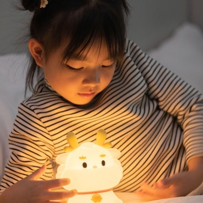 LED USB قابلة لإعادة الشحن الضبابية التنين لمس الكرتونية ديكور غرفة النوم اللطيفة سليكون الطفل صالة طاولة مصباح ليل الضوء
