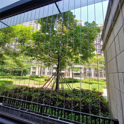 الإطار الثابت المفتوح من سبيكة الألومنيوم الشرفة الشبكية الخفية مع تركيب سطح الصعود