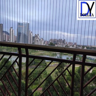 316 الفولاذ المقاوم للصدأ 2.0mm سلك شبكة غير مرئية مع غطاء النيلون و 5cm فجوة المسافة السلكية