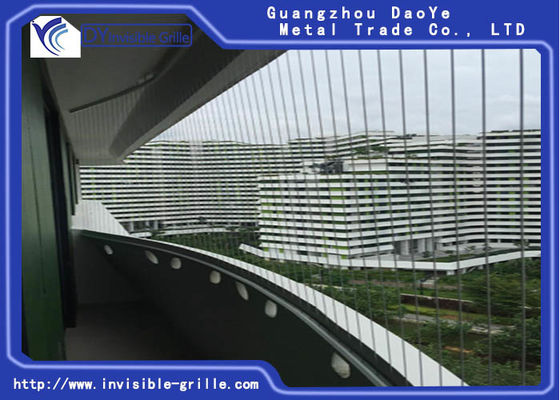 هيكل مقاوم للصدأ من أعلى إلى أسفل شبكات غير مرئية للشرفة